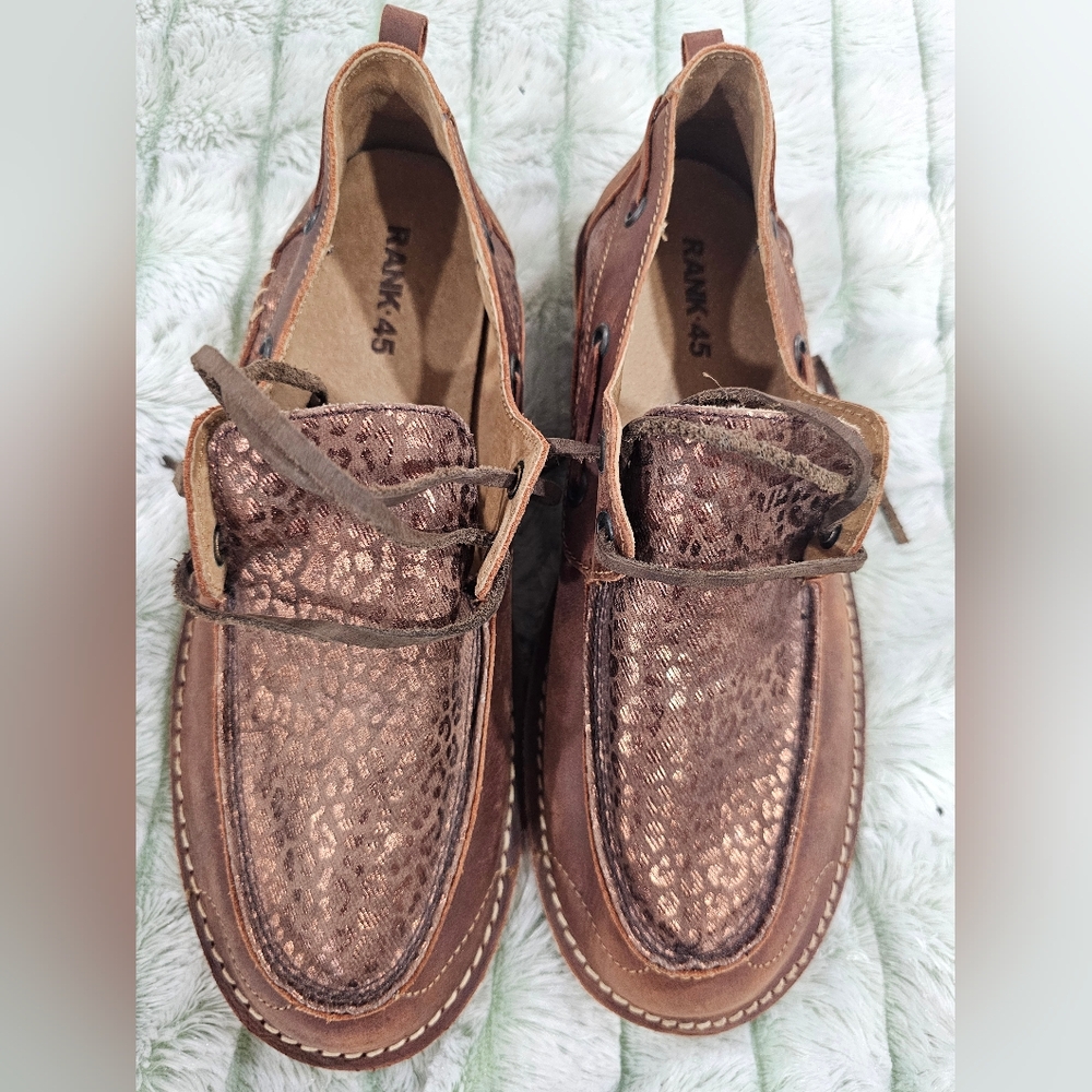 Rank 45 Brown Leather Boat Shoes
